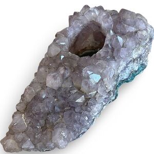 Natural Amethyst Crystal Cluster Tea Light Candle Holder